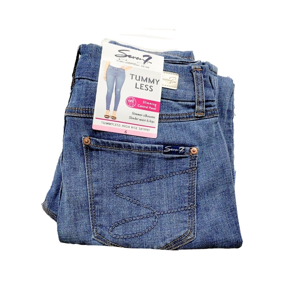 NWT Seven7 Womens 6 Tummyless High Rise Distressed Skinny Jeans - Picture 5 of 6